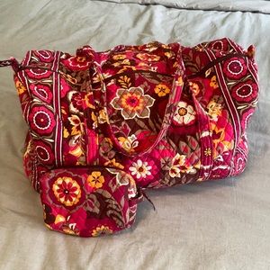 Vera Bradley Medium Duffel with small Cosmetic Bag